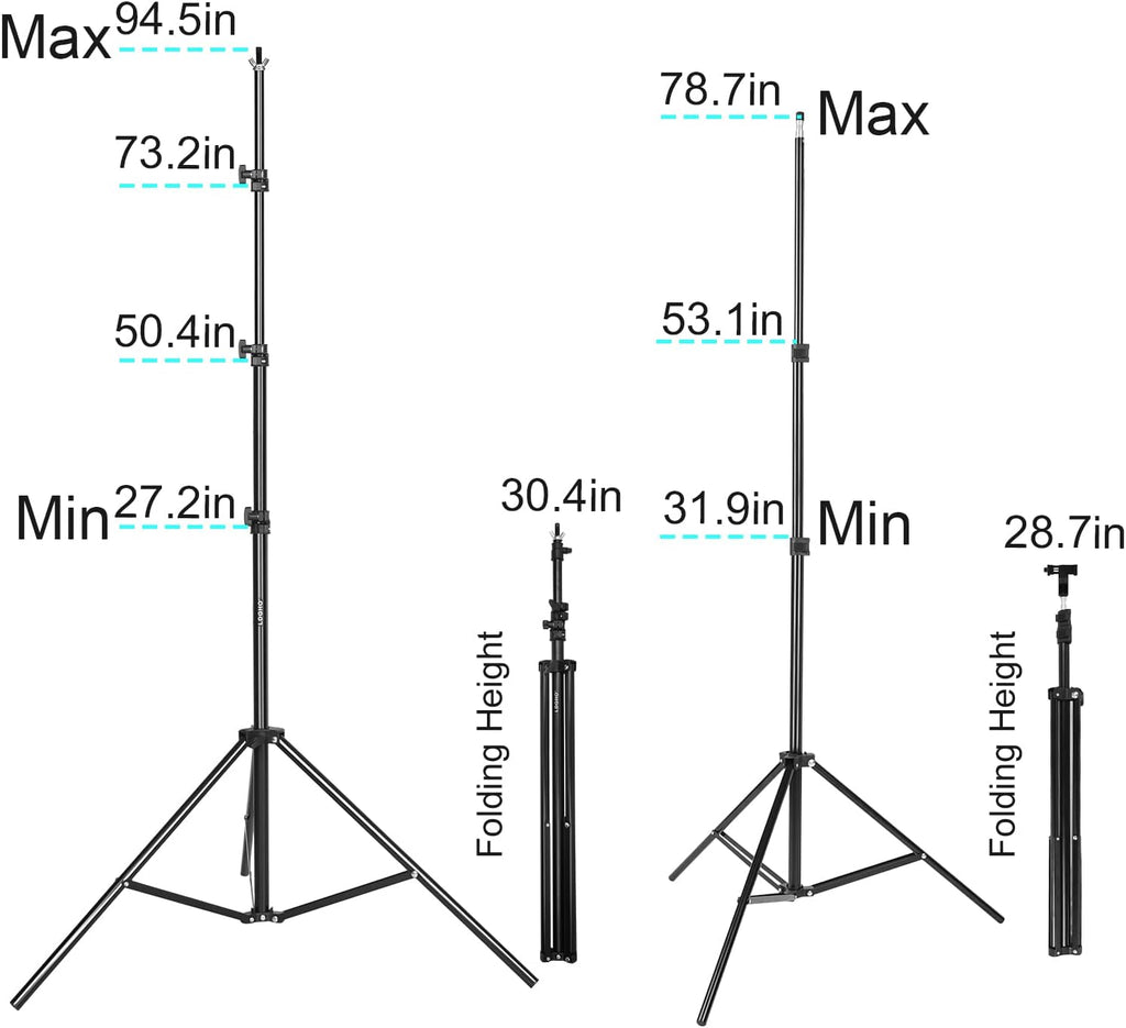 Photography Lighting kit with Backdrops, 8.5x10ft Backdrop Stands, UL Certified 5500K 800W Equivalent 25W LED