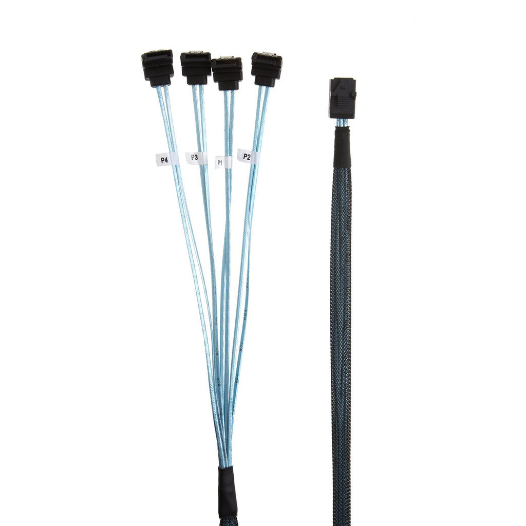 CableCreation Internal Mini SAS (SFF-8643 Host)-4X SATA (Target)Angle Cable