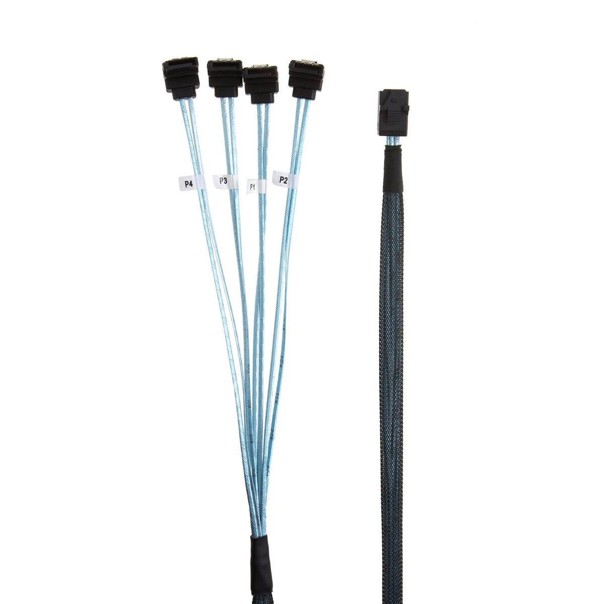 CableCreation Internal Mini SAS (SFF-8643 Host)-4X SATA (Target)Angle Cable
