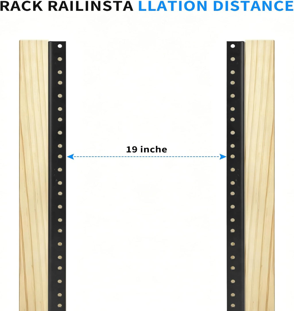 8U Server Rack Rails Pair with Mounting Screws