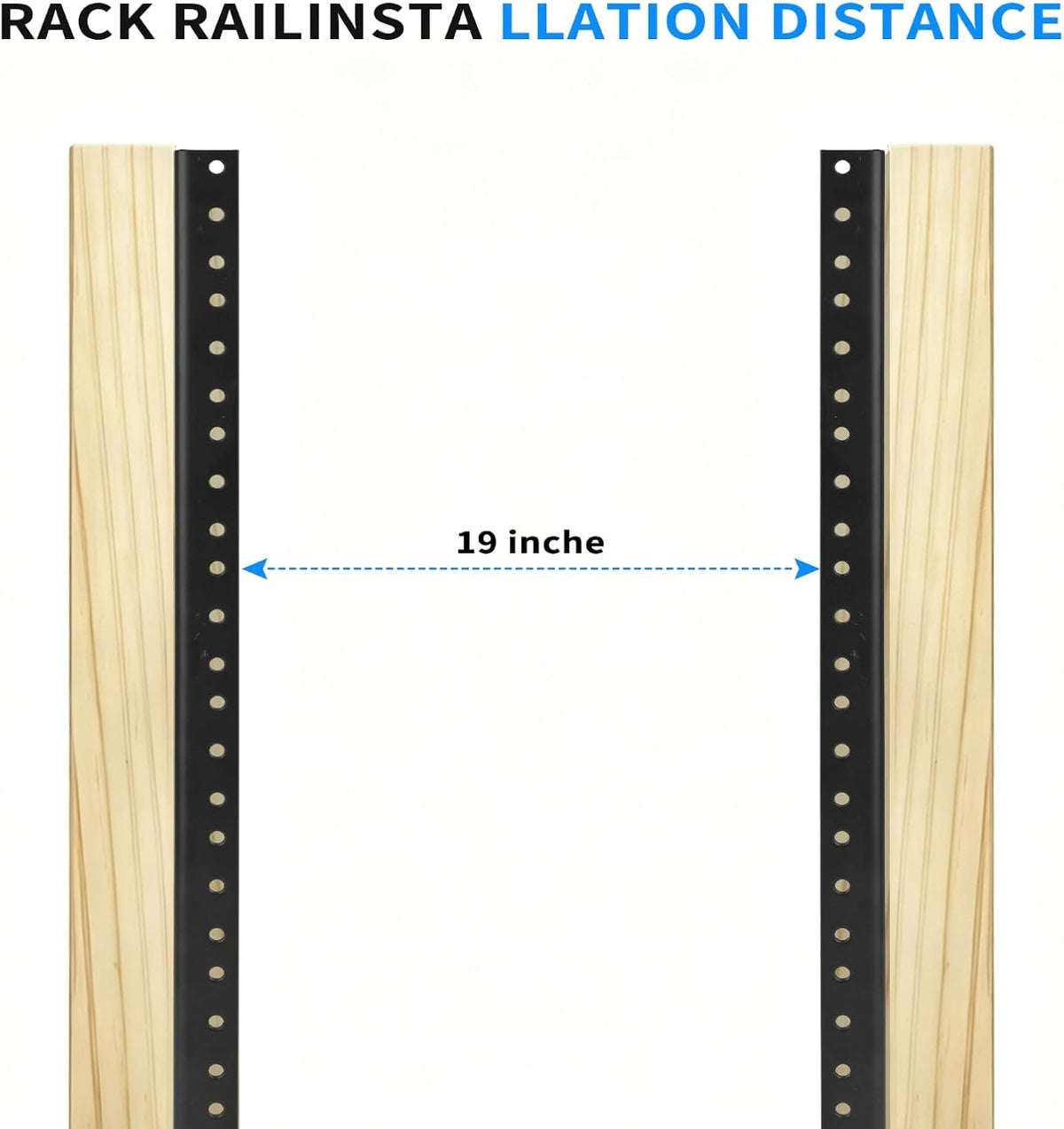 8U Server Rack Rails Pair with Mounting Screws