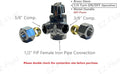 1/2" FIP Female Iron Pipe Threaded X 3/8"Comp X 3/8"Comp Dual Outlets Heavy Duty Chrome Brass Angle Stop Valve 1/4