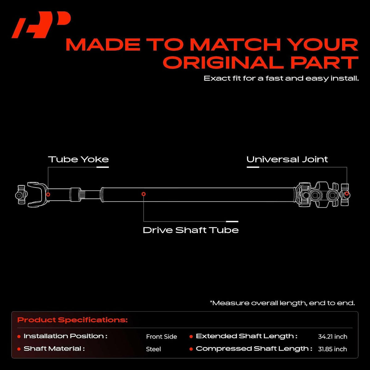 A-Premium Front Drive shaft Driveshaft Assembly Compatible with Dodge