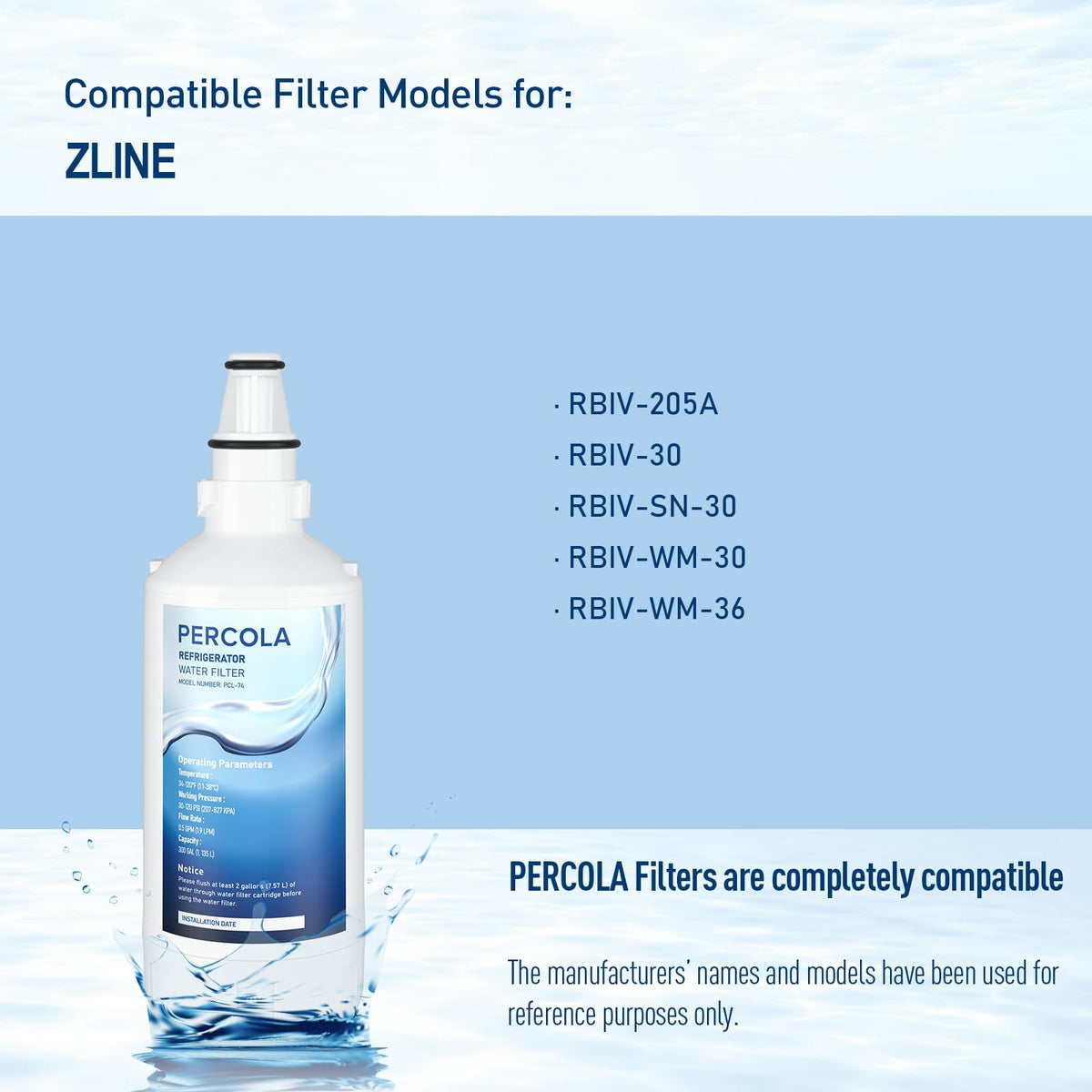 PERCOLA RBIV-205A Water Filter Replacement, 2 Pack