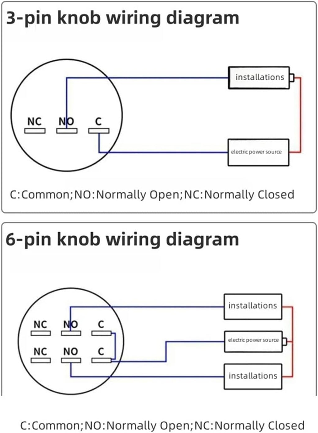 16mm La16y11x21 Rotary Switch Knob Round Button 2/3 Position 1no1nc 2no2nc Three Six Pin Latch Selector(Square-3D,6 feet 2NO2NC)