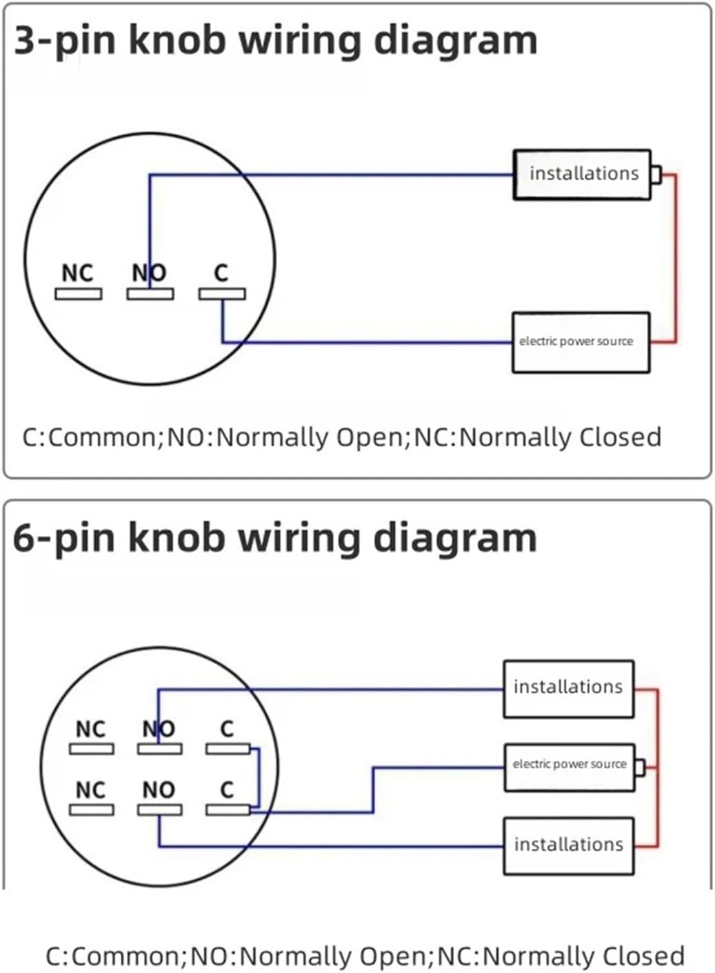 16mm La16y11x21 Rotary Switch Knob Round Button 2/3 Position 1no1nc 2no2nc Three Six Pin Latch Selector(Square-3D,6 feet 2NO2NC)