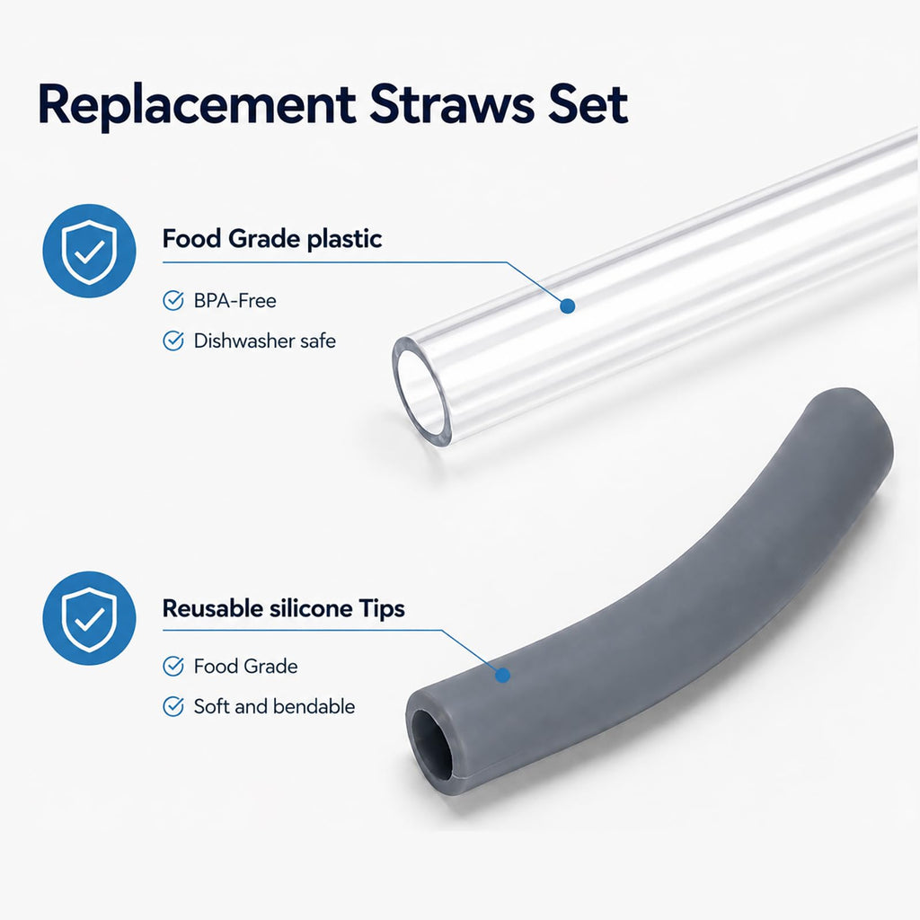 Replacement Straws with Cleaning Brush for Ninja BlendBOSS 26oz Cup