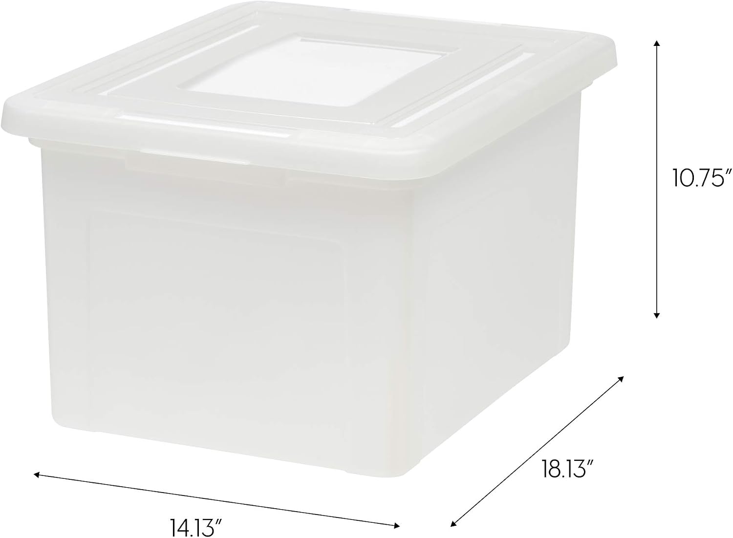 35 Qt File Box with Lid, File Storage Box for Letter Size Documents, Portable Plastic File Box, Stackable Nestable