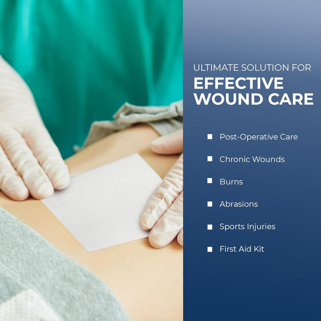 Sterile Non Stick Pads for Wound Care and Wounds, Highly Absorbent, Painless Removal, Individually Wrapped (3x4 Inch