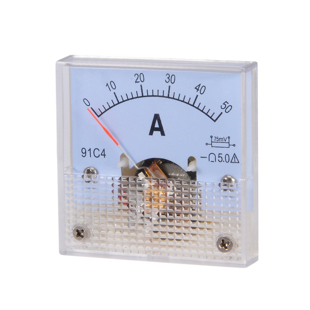 uxcell Analog Current Panel Meter DC 0-50A 91C4 Ammeter for Circuit Testing