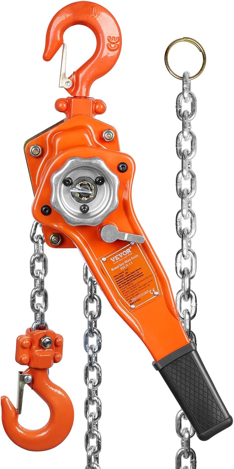 Manual Lever Chain Hoist, 3/4 Ton 1650 lbs Capacity 10 FT Come Along, G80 Galvanized Carbon Steel with Weston