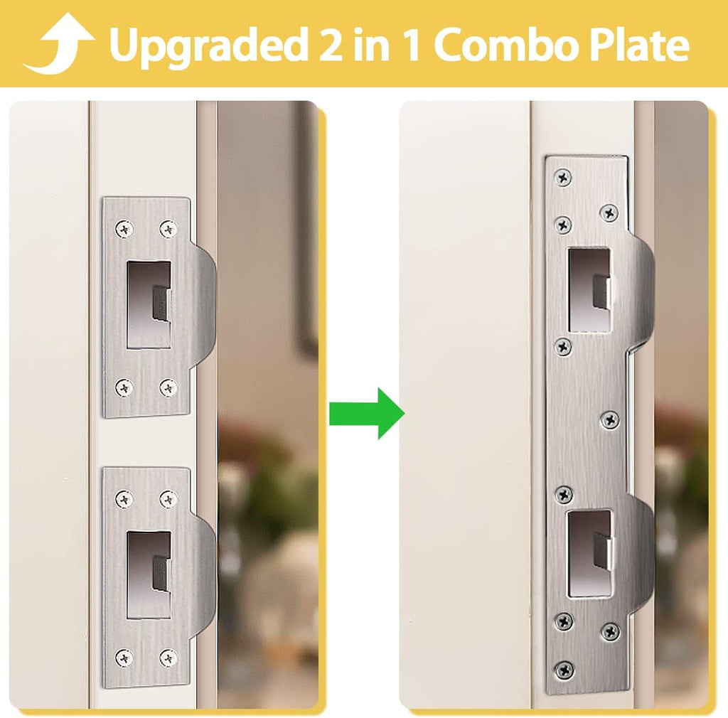Door Strike Plate Reinforcement Plate - Front Door Security Devices Metal Striker Plates Door Latch Plate with 5-1/2