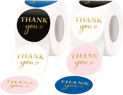 Thank You Stickers - 1000 Pcs 1.5" Thank You Stickers Small Business