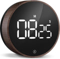 Digital Magnetic Kitchen Timer & Stopwatch with LED Display, Woodgrain