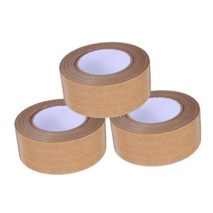 3pcs Heavy Duty Water Activated Kraft Paper Tape Writable Reinforced Gummed Tape for Tamper Proof Sealing and Carton