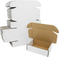 6x4x2 Shipping Boxes Pack of 50, White Corrugated Cardboard Box for Small Business Flat Literature Mailer Mailing
