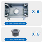 Electrical Box, Weatherproof PVC Outlet Box, 1/2" & 3/4" Threaded,2Packs