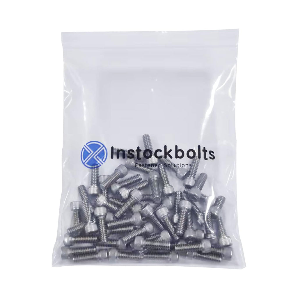 10-32 × 1" Socket Head Cap Screw, Allen Socket Drive, Stainless Steel 18-8 (304), Full Thread, 50PCS