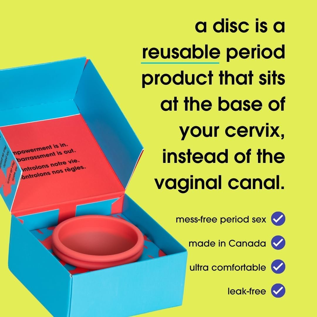 Menstrual Disc | Ultra-Soft Medical-Grade Silicone | Reusable | Holds 2X Period Cup or 6 Tampons | 12-Hour Protection