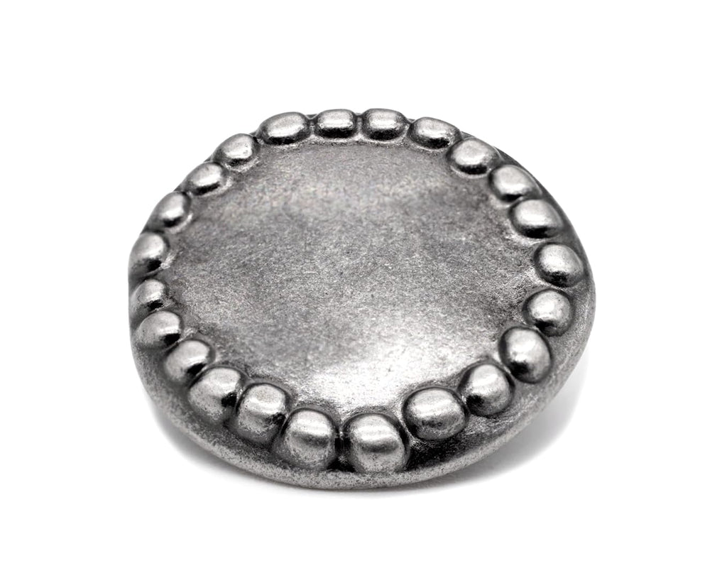 12 Pieces Stone Circle Metal Shank Buttons. 20mm (3/4 inch)(Gray Silver)