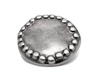 12 Pieces Stone Circle Metal Shank Buttons. 20mm (3/4 inch)(Gray Silver)