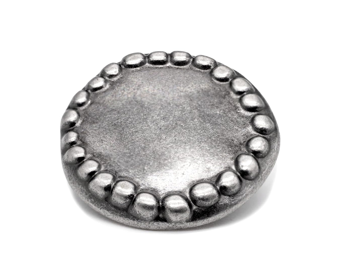 12 Pieces Stone Circle Metal Shank Buttons. 20mm (3/4 inch)(Gray Silver)