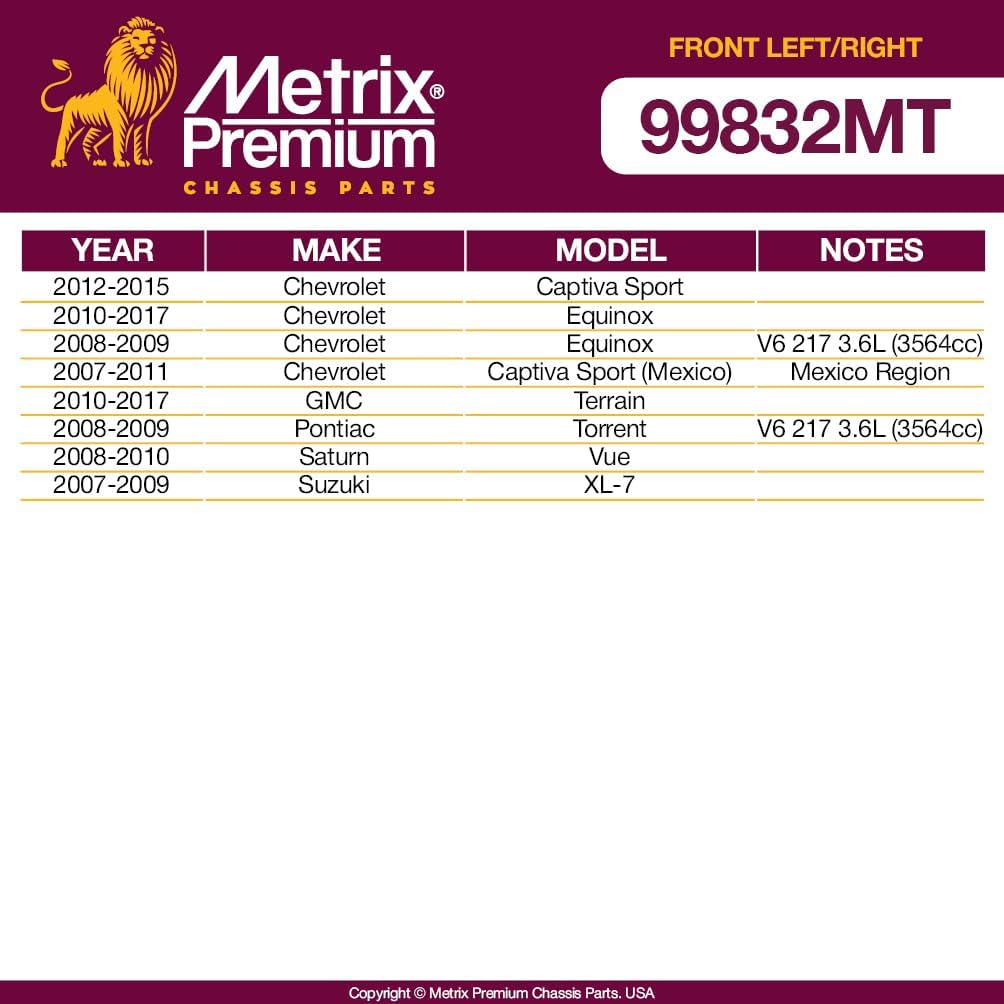 Metrix Premium Chassis Parts Sway Bar End Link Kit Fits Chevy Equinox 08-17