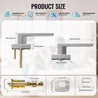 2 Pack Interior Passage Door Levers Keyless Handles Satin Nickel
