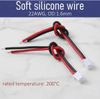 20 Sets JST PH 2.0 Connector 2 Pin Male & Female Plug Kit with 10cm 22AWG Silicone Wire Cable, 2.0mm Pitch Micro Connectors Wire Socket for RC Battery, PCB, LED Light Strips, 3D Printer