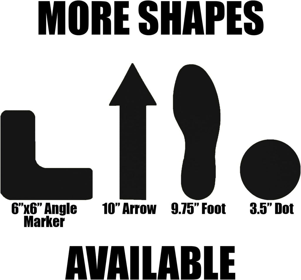 9.5" Black Footprints for 5S Lean Organization Floor Marking,Industrial Adhesive with Removable Liner,Ideal for