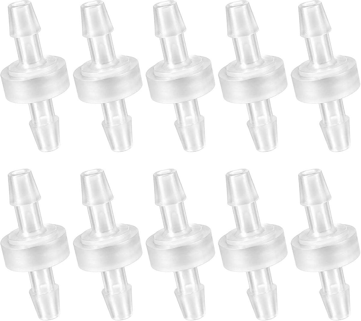 Yuanchu 10 Pcs 1/4 Inch Plastic Check Valve, One Way Inline Barb Non Return
