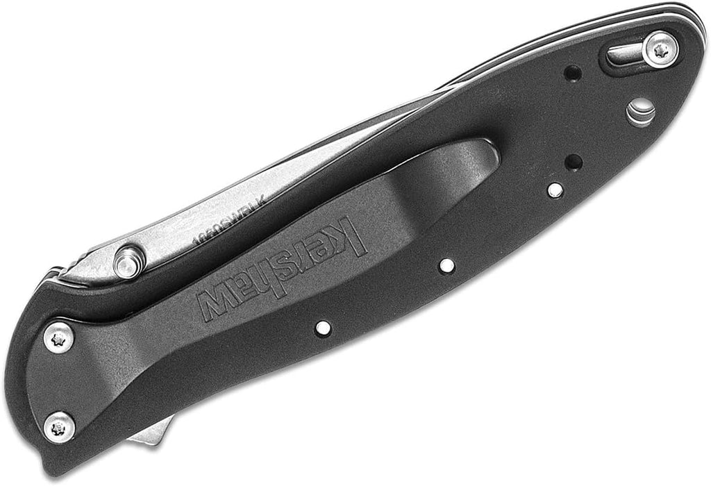 Leek, BlackWash Pocket Knife (1660BLKW); 3 Sandvik 14C28N Steel Blade, 410 Stainless Steel Handle, BlackWash Finish