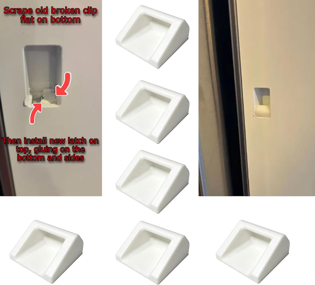 Refrigerator Door Latch Stop Compatible with LG LRSDS2706S,Door Limiter Replacement Part for Kitchen Refrigerator Door System,Easy Overlay Installation,White,6 Pack
