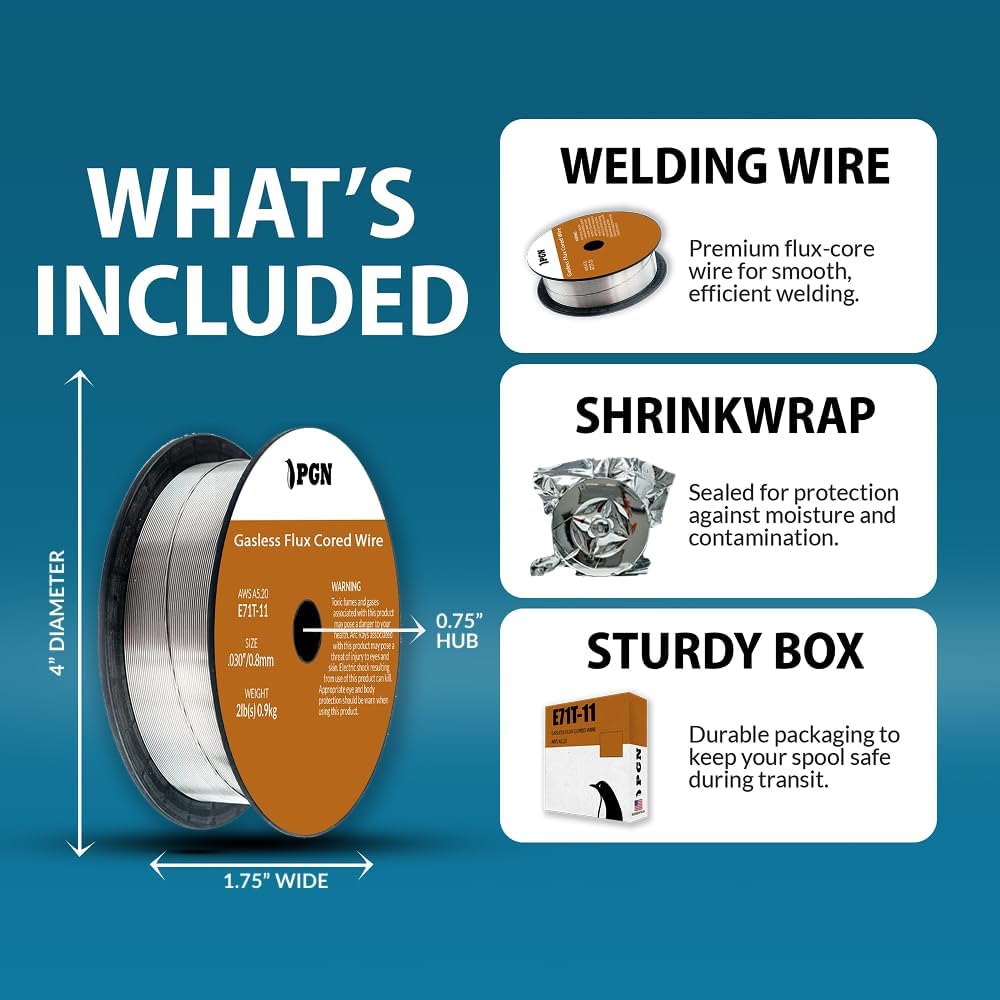 PGN E71T-11 .030" (2 Pack) Gasless Flux Core Welding Wire 2 lb