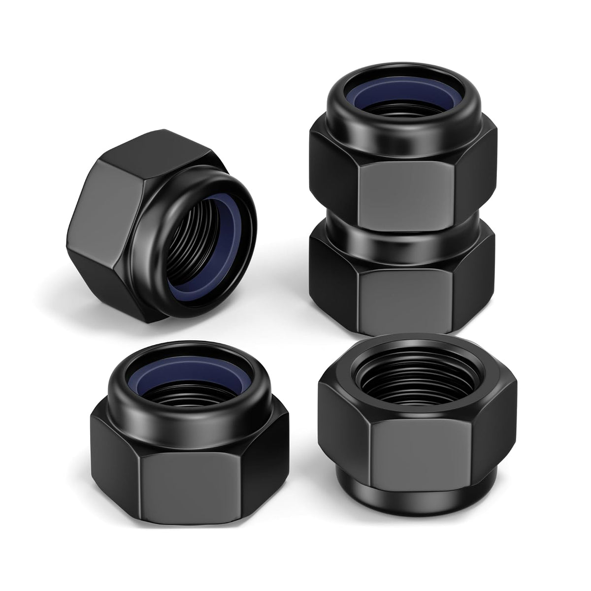 50Pcs M8-1.25 Lock Nuts, M8x1.25 Nylon Insert Locknuts, 304 Stainless Steel