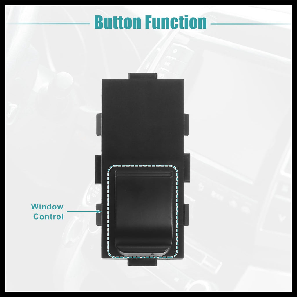 Hihaha Rear Side Master Power Window Switch Fit for Chevrolet Silverado 2500 - Pack of 1 Black Durable Material
