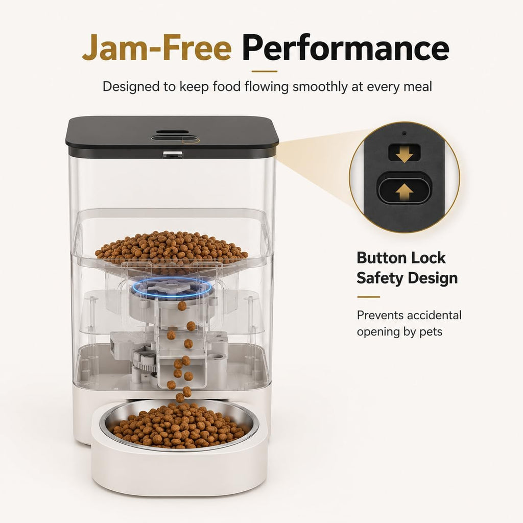 Automatic Cat Feeder with APP: 4L Dry Food Dispenser for Small Dogs & Cats