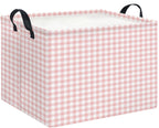Rectangle Storage Bin,Gift Basket,Room Decor(Little Pink Grid)