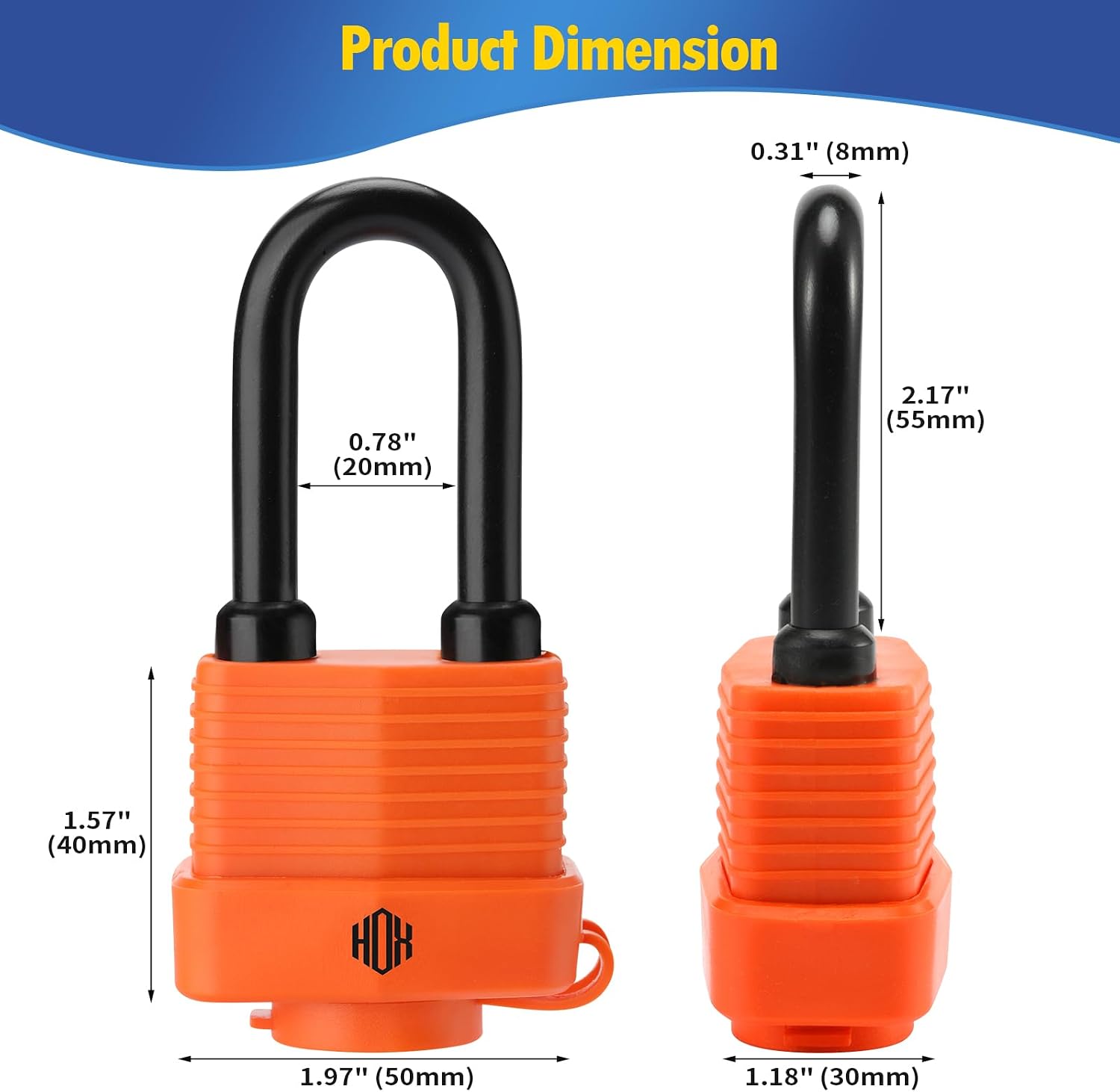 6-Pack Weather Resistant Padlocks – 40mm Laminated Steel, Chrome Plated with 2-inch Shackle, Vinyl Wrapped, Hardened