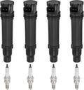 4Pcs Ignition Stick Coils with Iridium Spark Plug for Honda CBR600RR