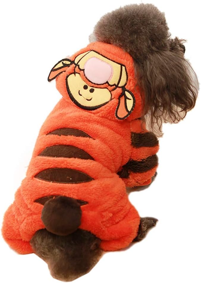Tiger Dog Costume Funny Halloween Dog Costumes Cute Cosplay Jumpsuit Fashion Dress for Puppy Small Medium Large