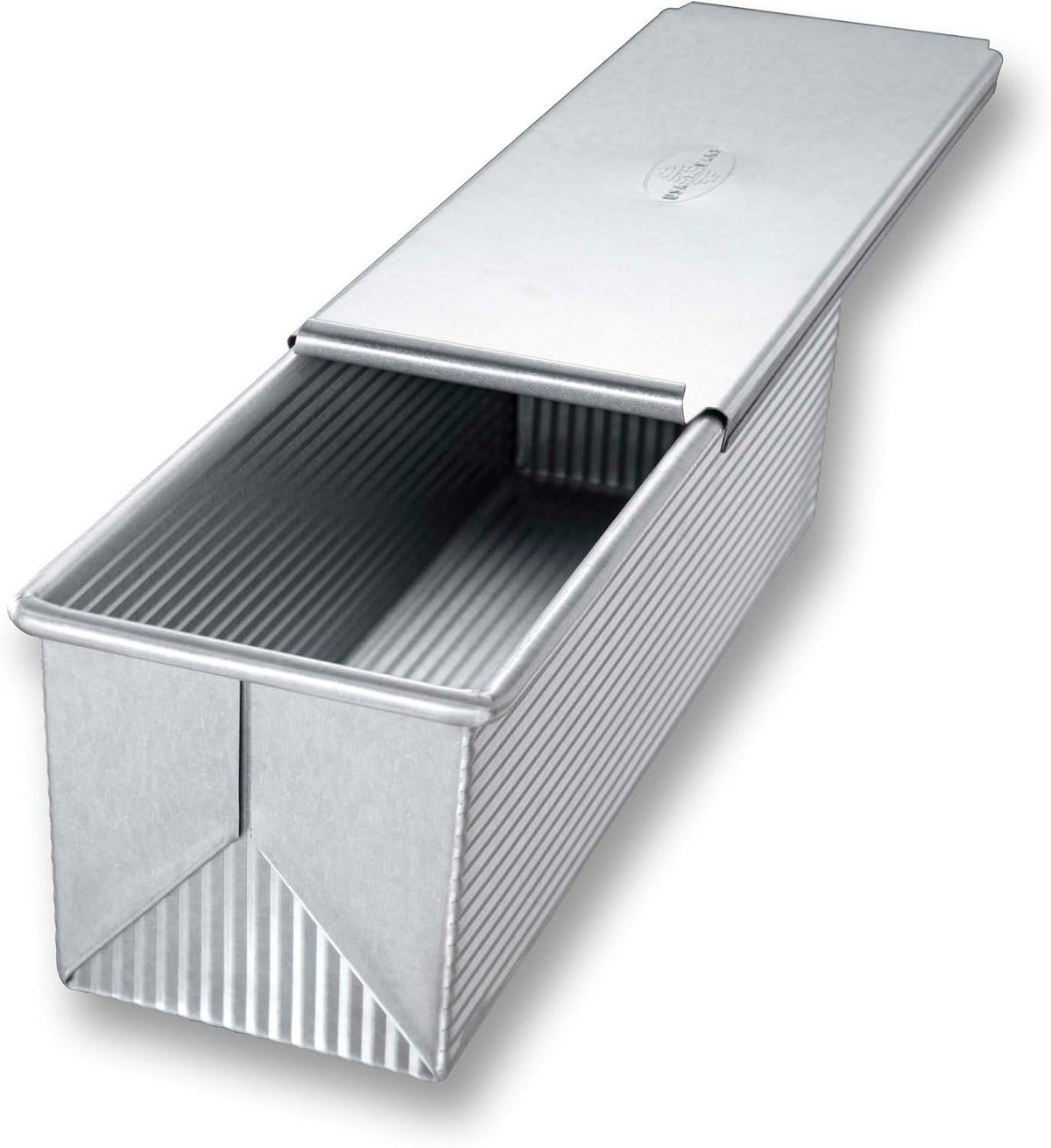 Bakeware Pullman Loaf Pan With Cover, 9 x 4 inch, Nonstick & Quick Release Coating, Made in the USA from Aluminized