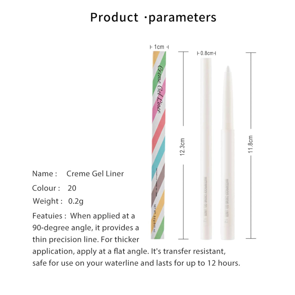Retractable White Eyeliner Pencil - Creamy, Pigmented, Smudge-Proof Eye Liner Pen