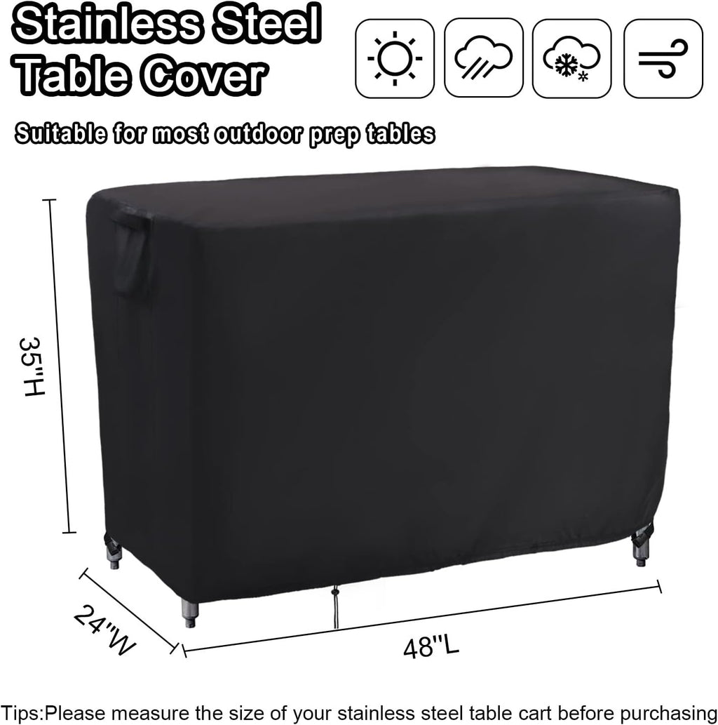 Outdoor Prep Table Cover Waterproof for Metal BBQ Cart Table 48x24