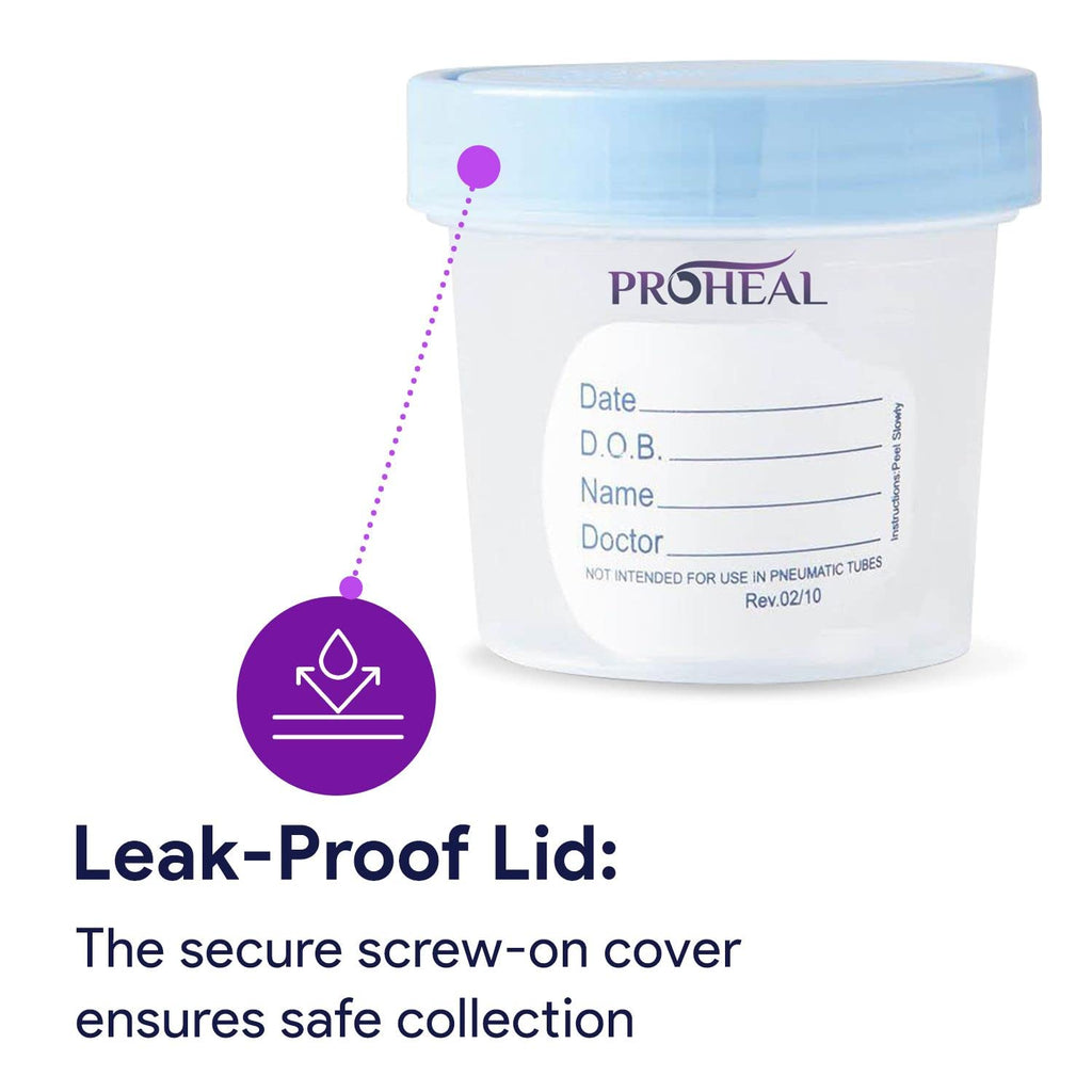 Sterile Urine Specimen Cups with Lids (5PK) - 4 oz. Sample Urine Cups for Specimen Collection - Individually Wrapped