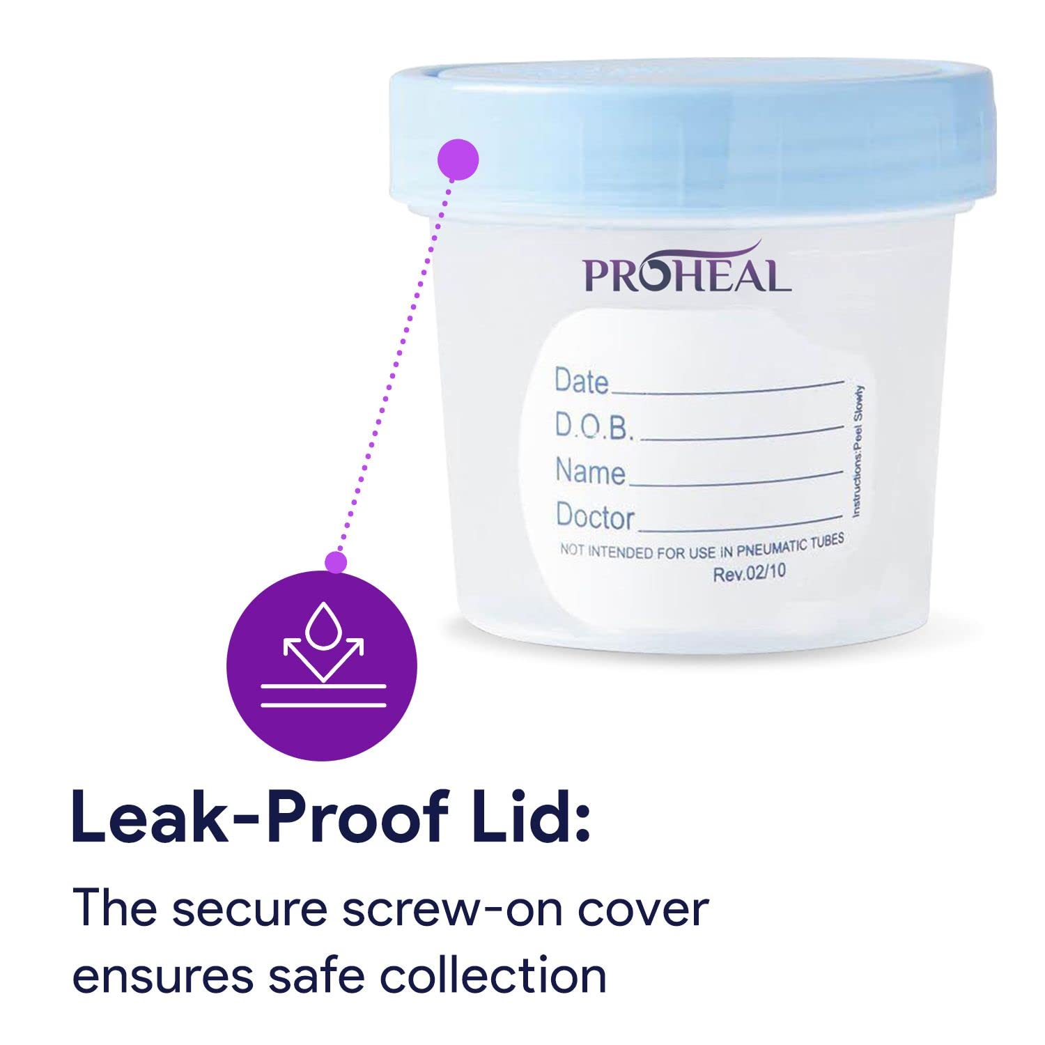 Sterile Urine Specimen Cups with Lids (5PK) - 4 oz. Sample Urine Cups for Specimen Collection - Individually Wrapped