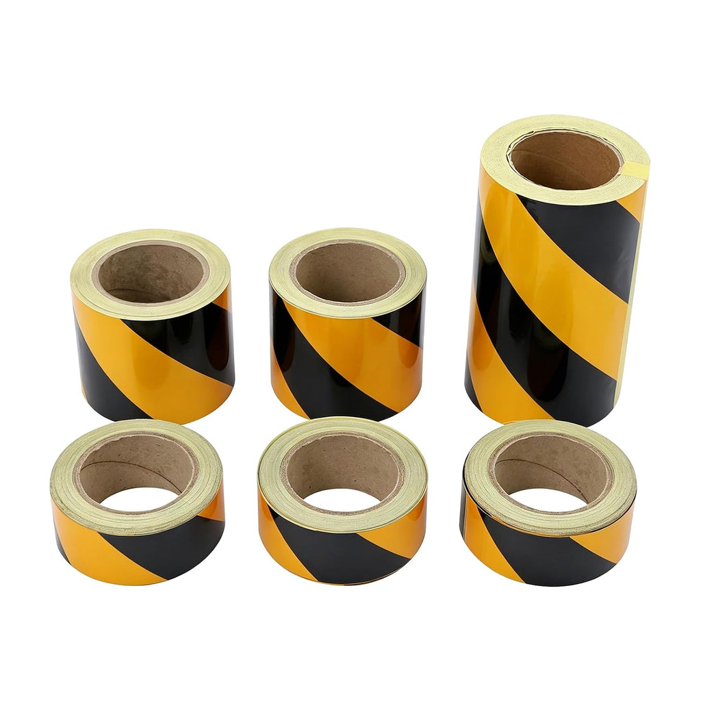 Security Warning Tape 6 Pack Black Yellow Floor Marking Tape for Warehouse