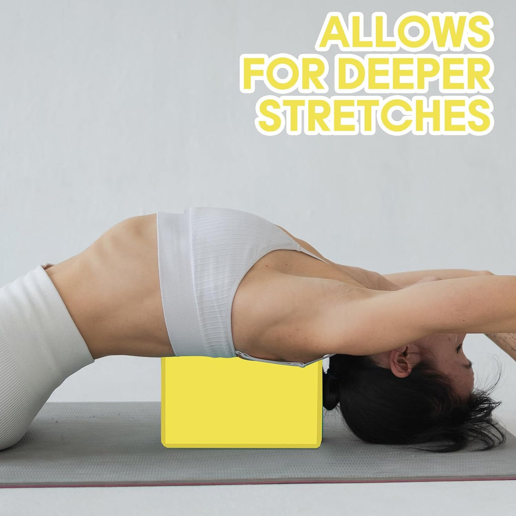 Yoga Block - Unsupported Latex Eva foam - Soft non slip surface with bevel for yoga, pilates, meditation - Yoga