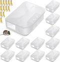 12 Pcs Mouse Bait Stations with Keys, Indoor Outdoor Traps,Clear | Lockable Mouse Boxes for Safe Decon Bait Use