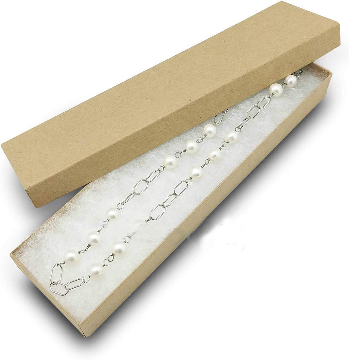 TheDisplayGuys 100 Cardboard Jewelry Gift Boxes with Inserts - Kraft Brown